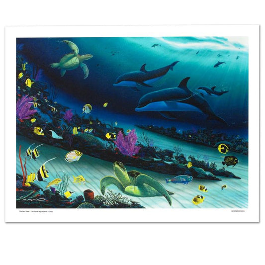 Radiant Reef Limited Edition Giclee Diptych on Canvas by Wyland, Numbered and Hand Signed with Certificate of Authenticity.