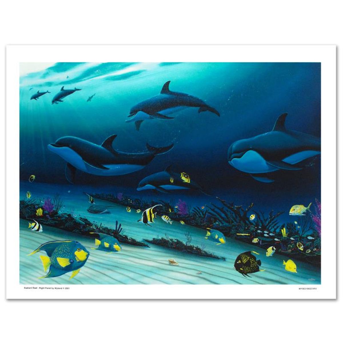 Radiant Reef Limited Edition Giclee Diptych on Canvas by Wyland, Numbered and Hand Signed with Certificate of Authenticity.