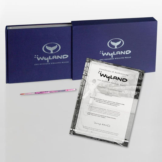 Wyland: 100 Whaling Walls (2008) Limited Edition Collector's Fine Art Book by World-Renowned Artist Wyland. Comes with One of the Actual Paint Brushes Used to Paint The Whaling Wall in Beijin