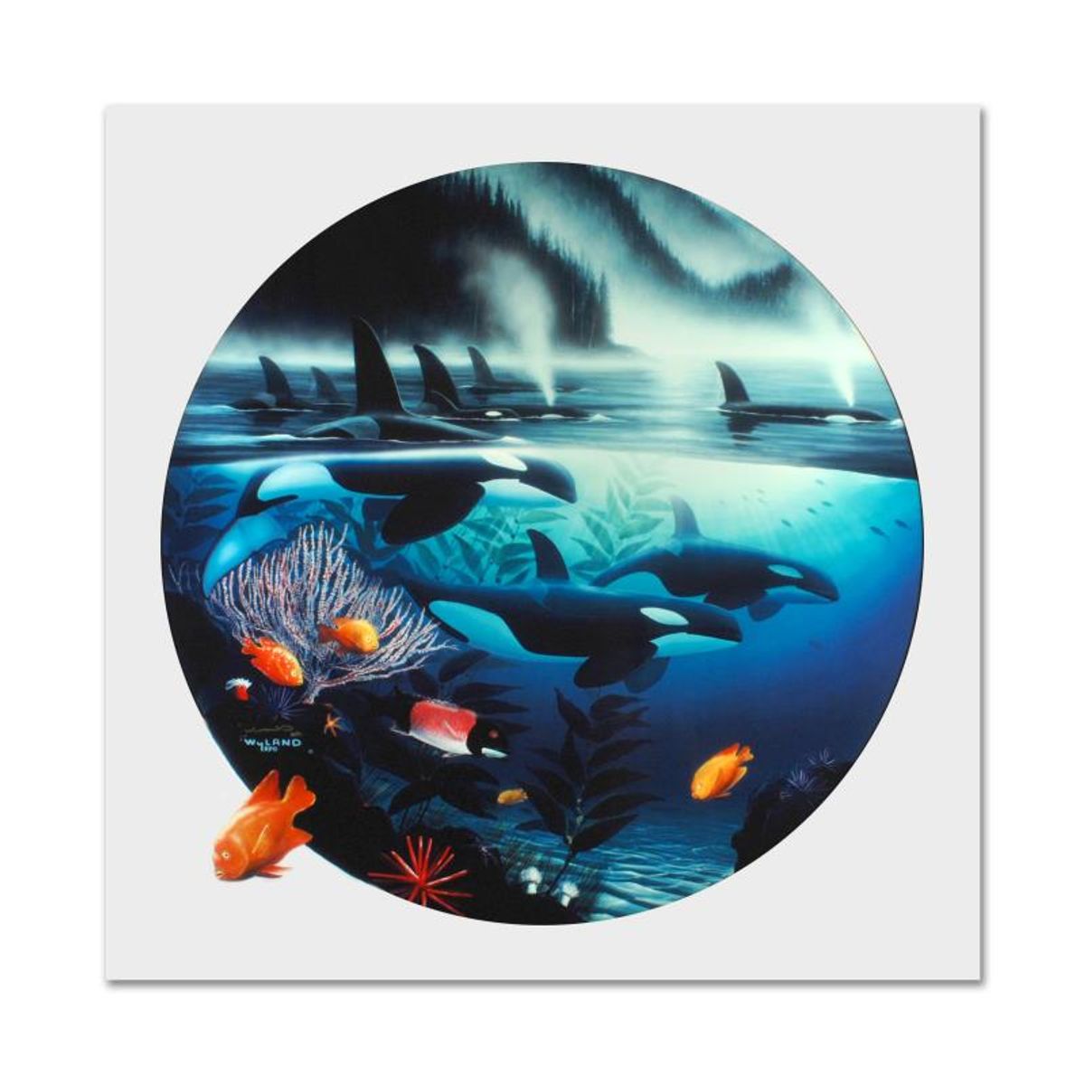 Wyland, "Orca Journey" Limited Edition Cibachrome, Numbered and Hand Signed with Certificate of Authenticity.