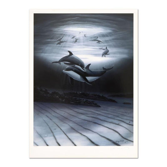 Wyland, "Dolphin Affection" Limited Edition Lithograph, Numbered and Hand Signed with Certificate of Authenticity.