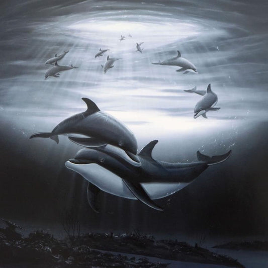 Wyland, "Dolphin Affection" Limited Edition Lithograph, Numbered and Hand Signed with Certificate of Authenticity.