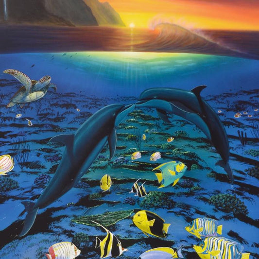 Wyland, "Kiss For the Sea" Limited Edition Lithograph, Numbered and Hand Signed with Certificate of Authenticity.