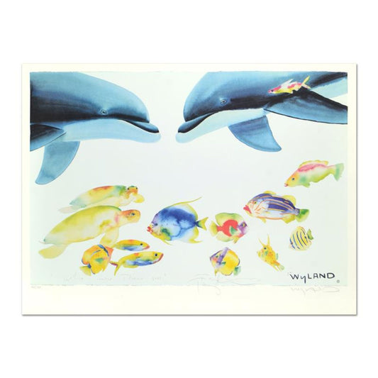 Wyland and Tracy Taylor, "Who Invited These Guys?" Limited Edition Lithograph, Numbered and Hand Signed by Wyland and Warren with Letter of Authenticity.