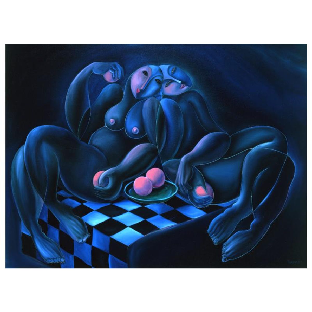 Yuroz, "Lovers" Hand Signed Limited Edition Serigraph with Certificate of Authenticity.