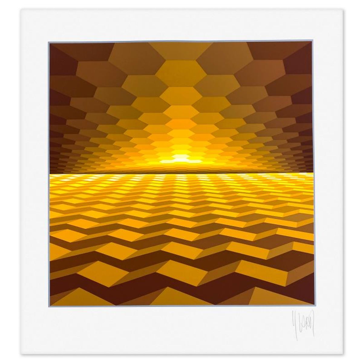 Yvaral, "Horizon I" Limited Edition Serigraph, Numbered and Hand Signed with Letter of Authenticity