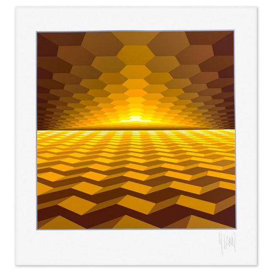 Yvaral, "Horizon I" Limited Edition Serigraph, Numbered and Hand Signed with Letter of Authenticity