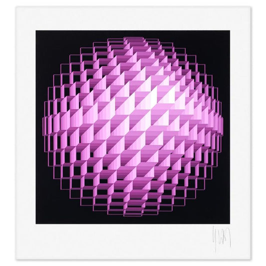 Yvaral, "Sphere" Limited Edition Serigraph, Numbered and Hand Signed with Letter of Authenticity