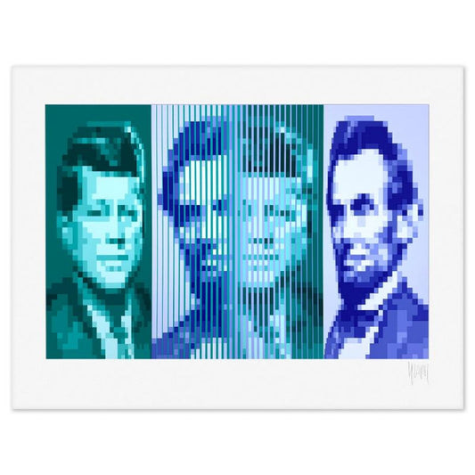 Yvaral, "Kennedy/Lincoln" Limited Edition Serigraph, Numbered and Hand Signed with Letter of Authenticity