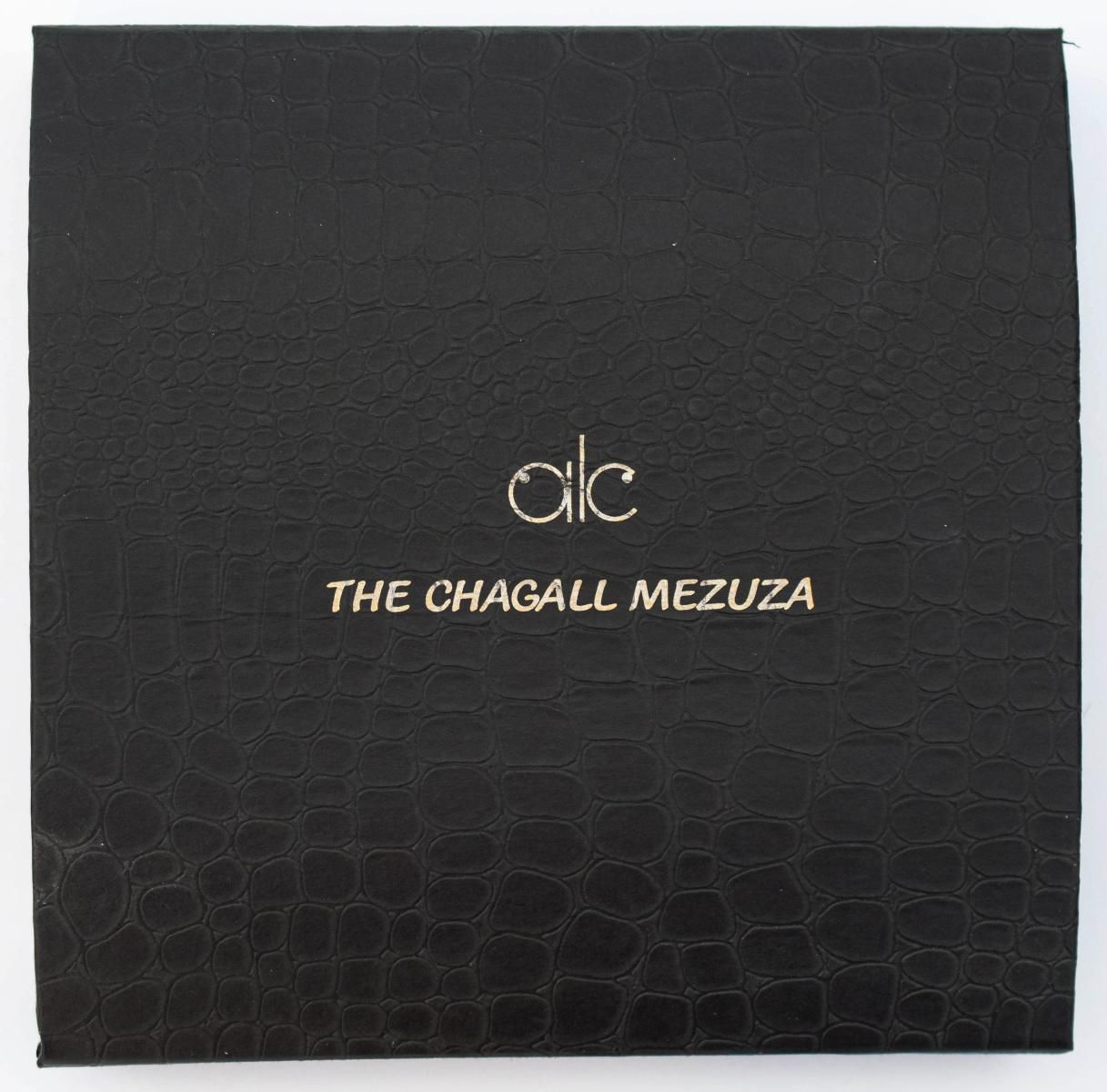 Marc Chagall- Mezuzah - silkscreen on 24K gold plated bronze "12 Tribes Hadassah Windows - Gad"