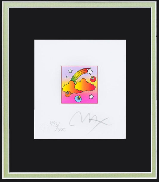 Peter Max- Original Lithograph "Rainbow with Clouds (Mini)"