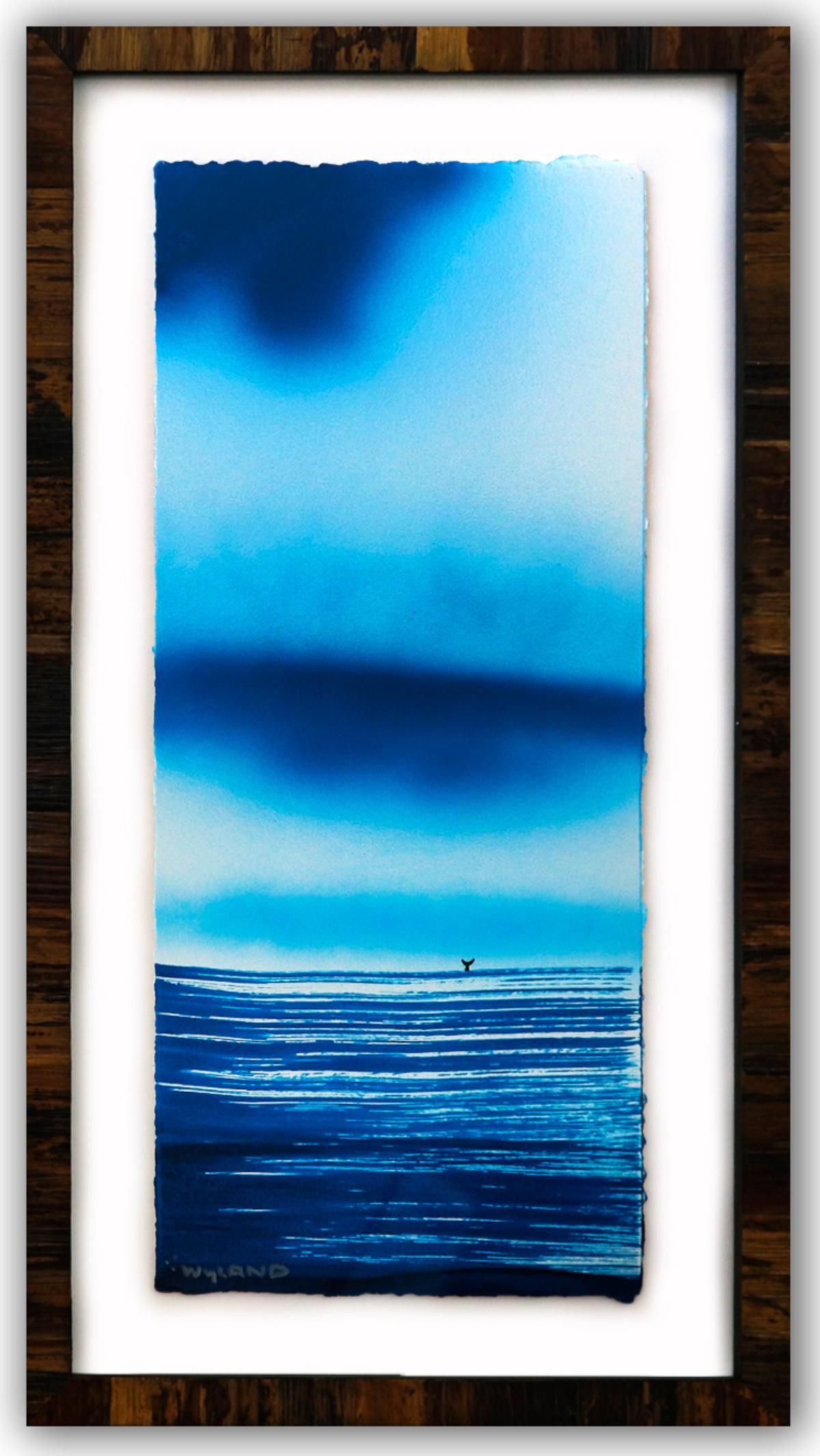 Wyland- Original Watercolor Painting on Deckle Edge Paper "Fluke"