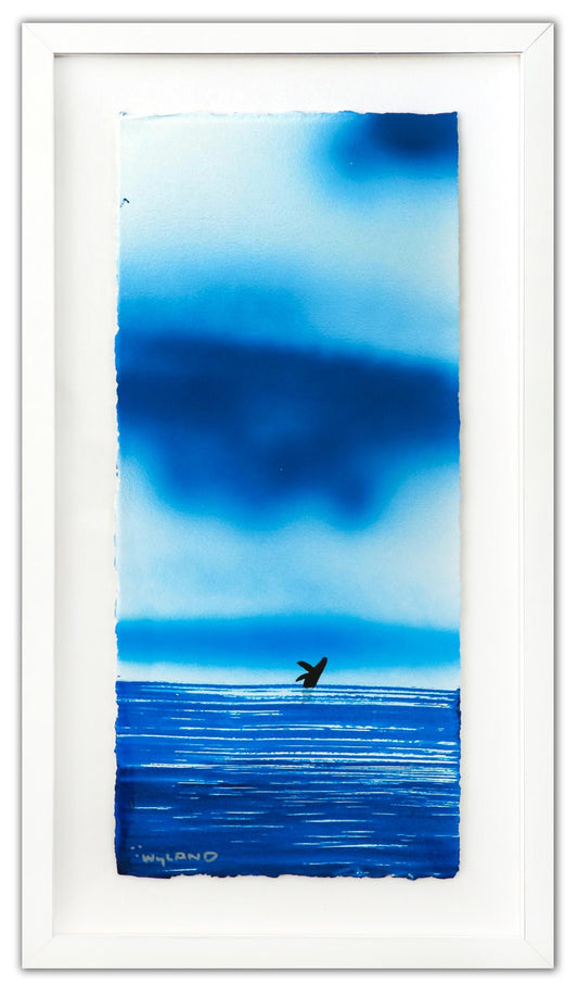 Wyland- Original Watercolor Painting on Deckle Edge Paper "Fluke"