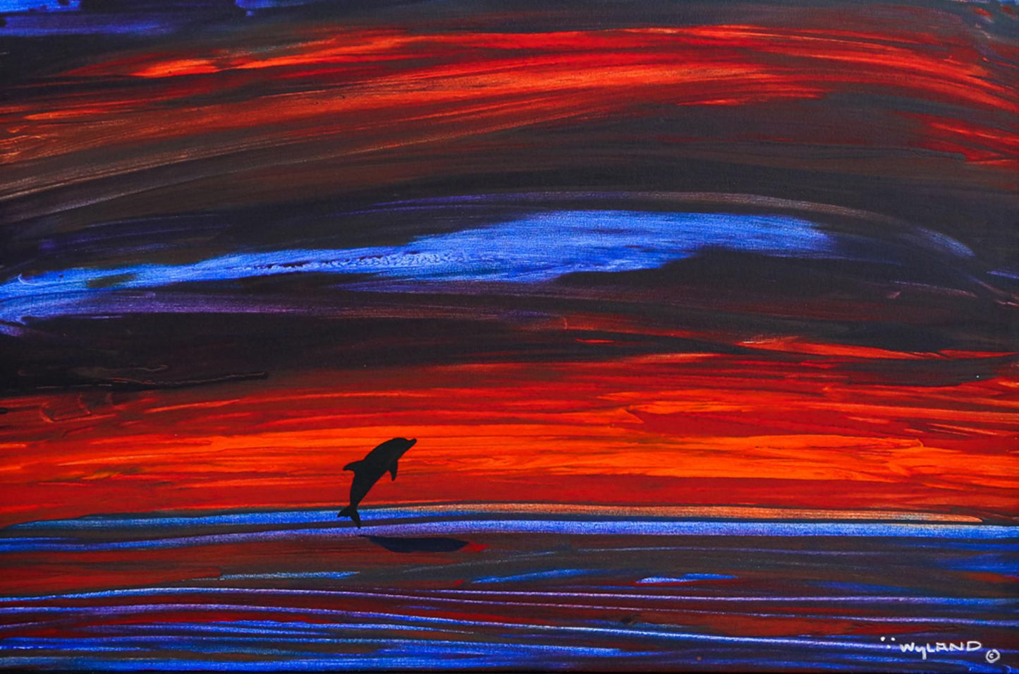 Wyland- Original Painting on Canvas "Dolphin"