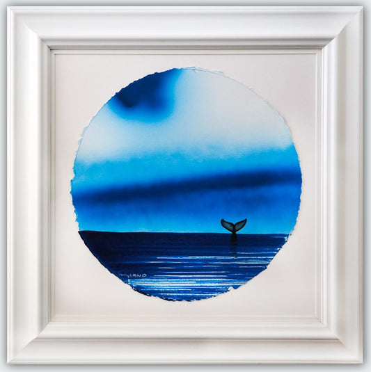 Wyland- Original Watercolor Painting on Deckle Edge Paper "Fluke"