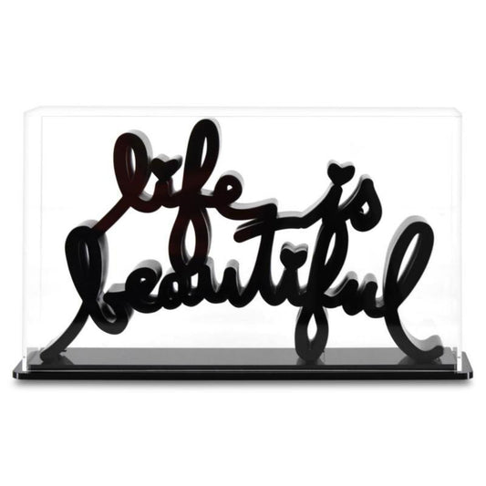 Mr. Brainwash- Resin Sculpture with Display Case "Life is Beautiful (Black)"