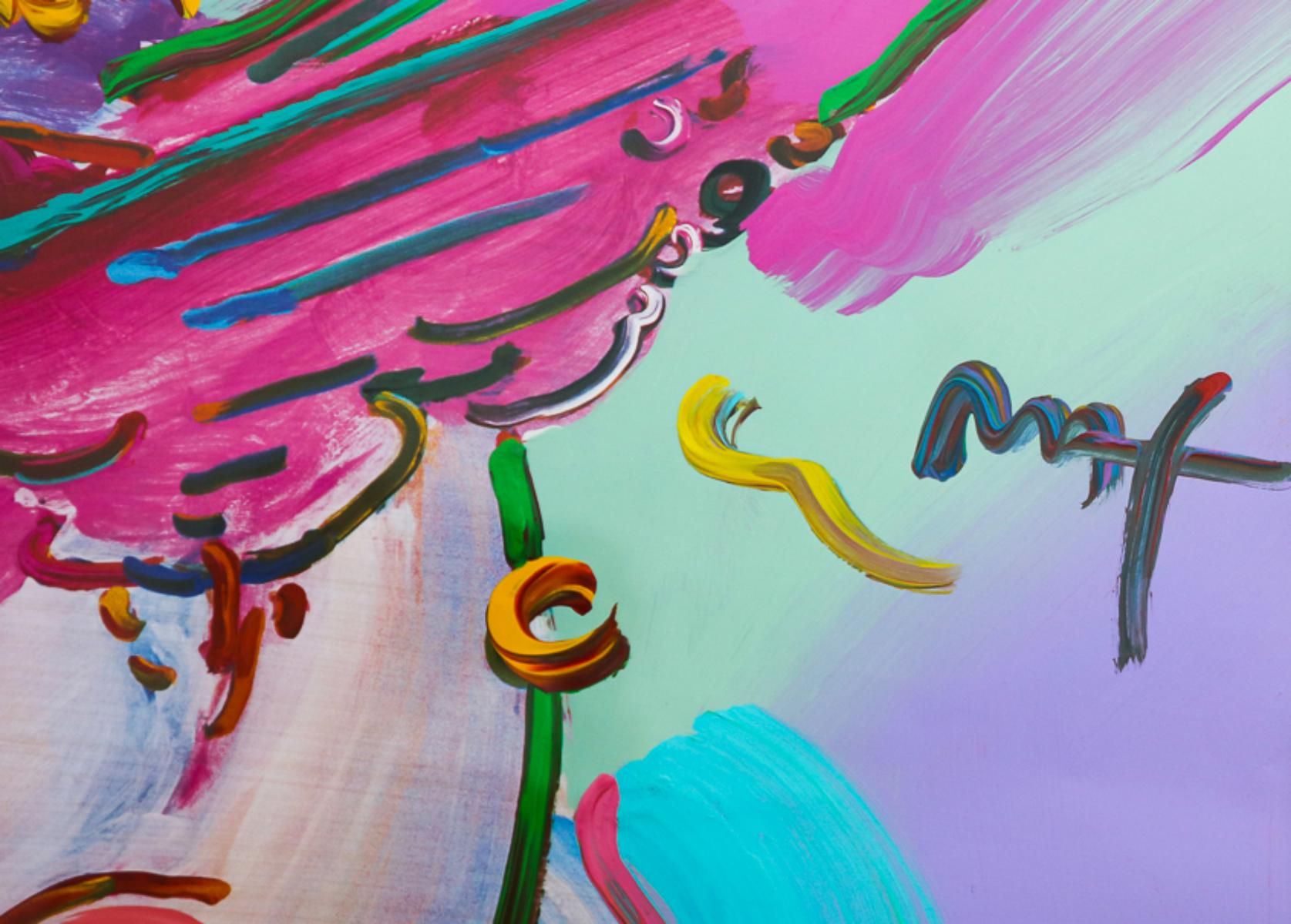 Peter Max- Original Mixed Media "Peace 2000: I Love the World"