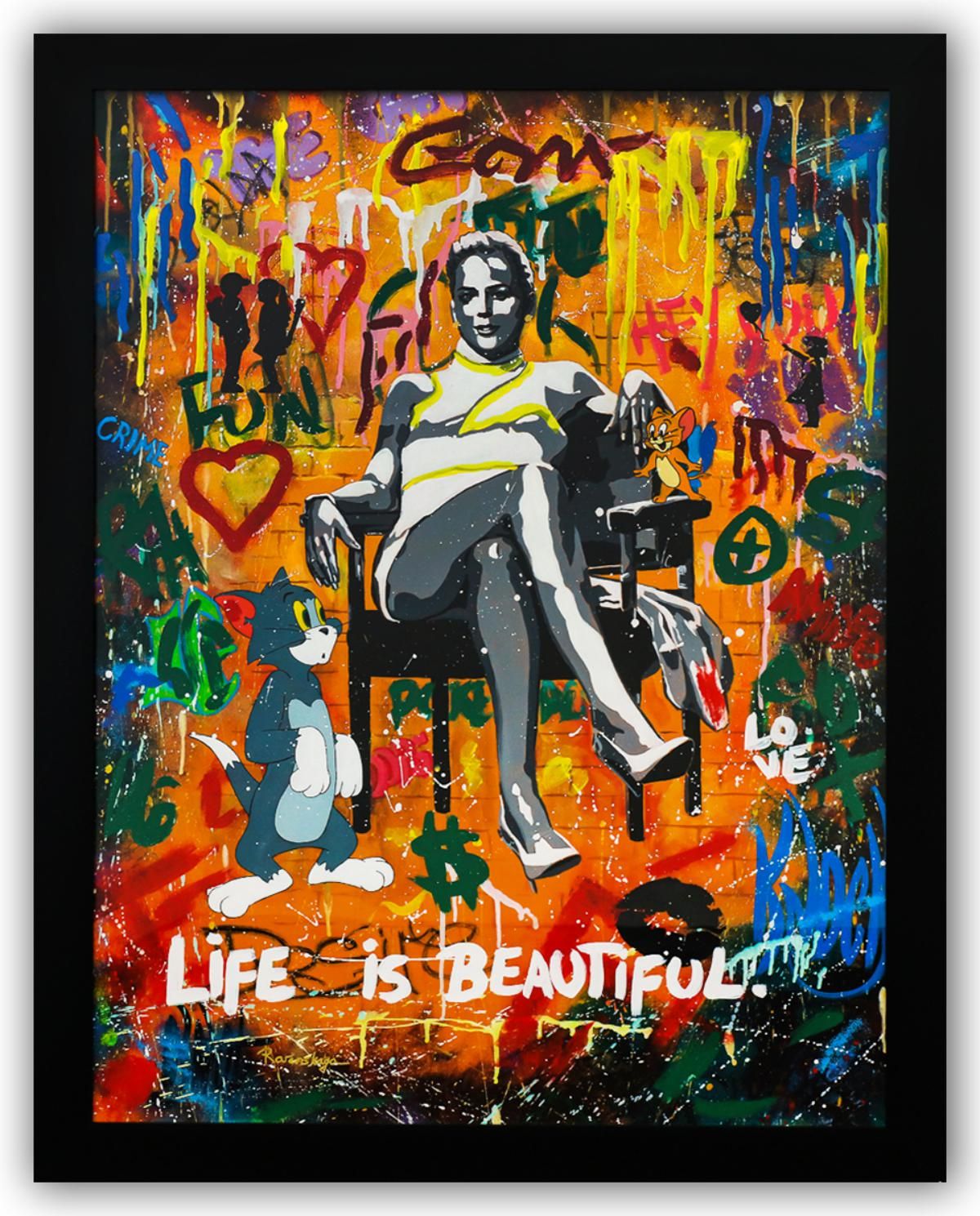 Nastya Rovenskaya- Original Mixed Media on Paper "Basic Instinct"