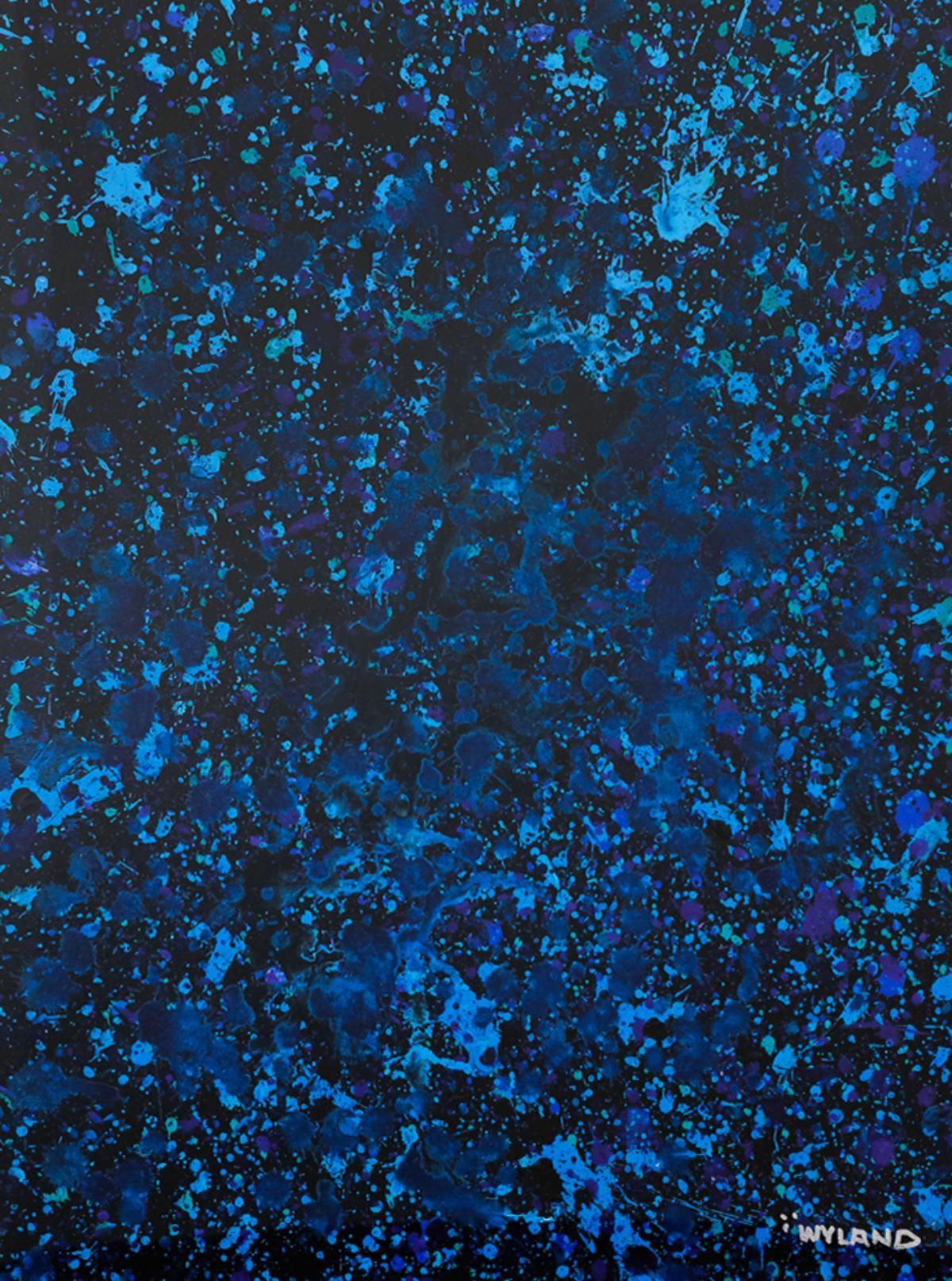 Wyland- Original Watercolor Painting on Deckle Edge Paper "Abstract Drip"