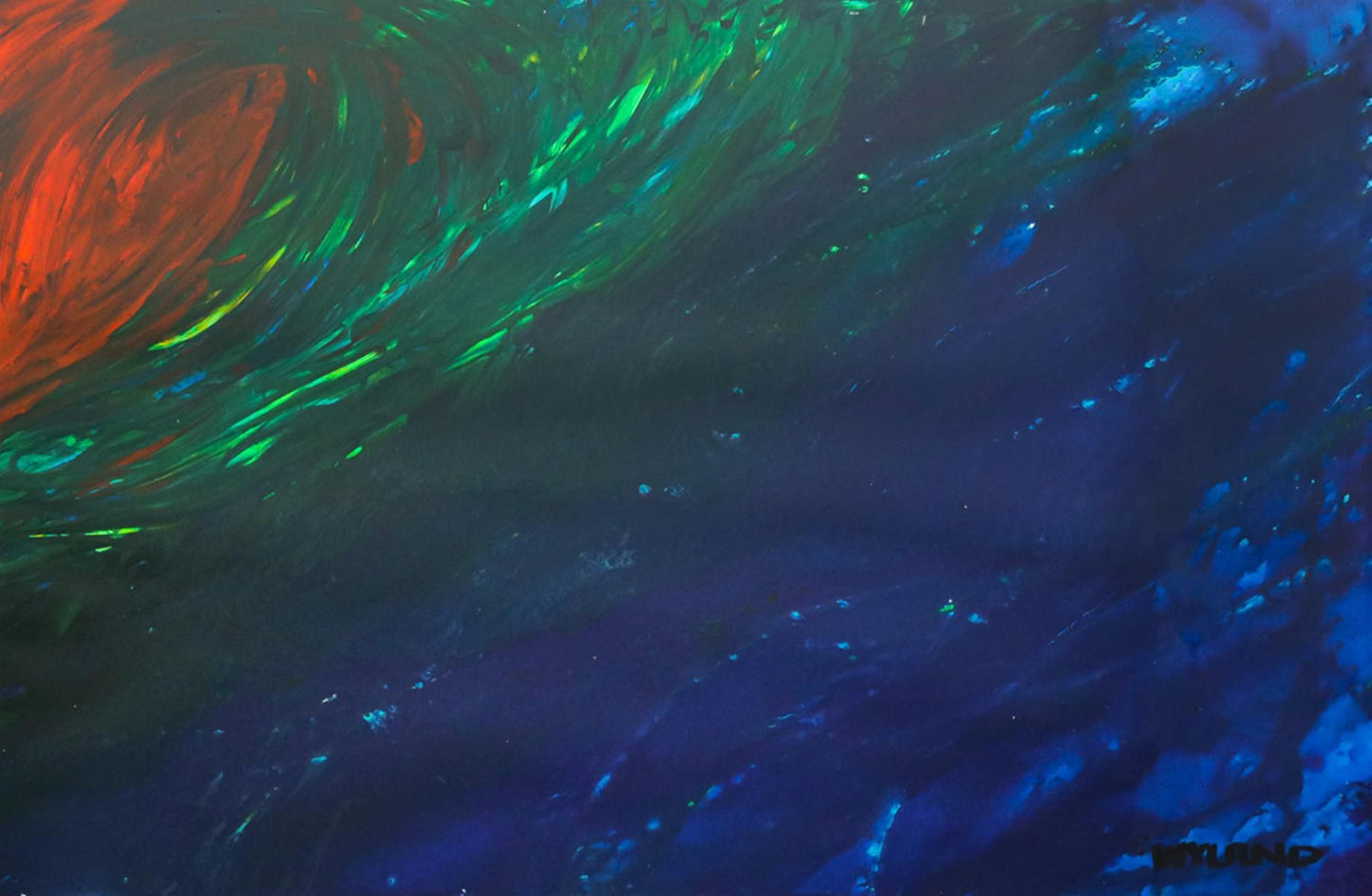 Wyland- Original Watercolor Painting on Deckle Edge Paper "Abstract"