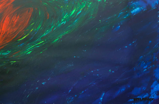 Wyland- Original Watercolor Painting on Deckle Edge Paper "Abstract"