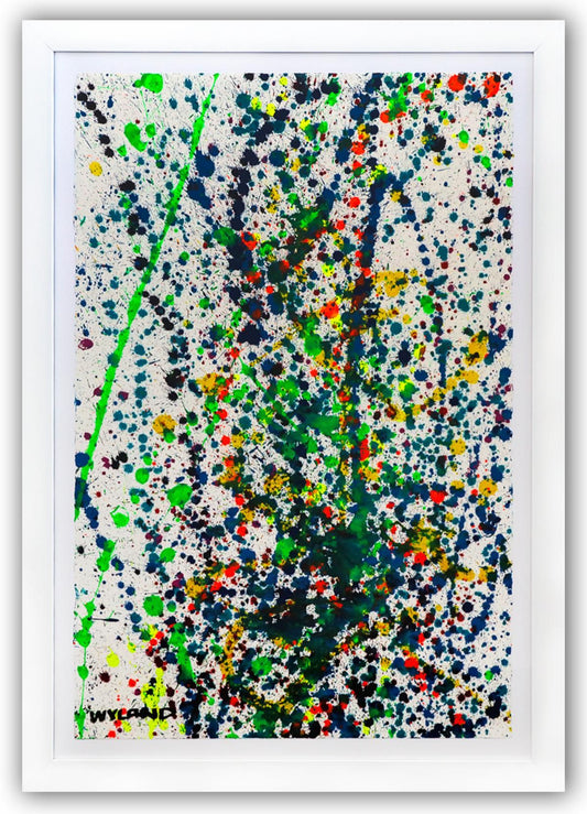 Wyland- Original Watercolor Painting on Deckle Edge Paper "Abstract Drip"