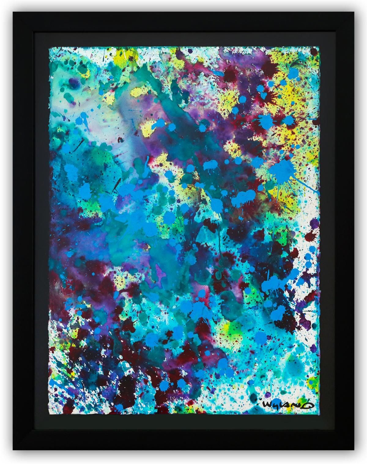 Wyland- Original Watercolor Painting on Deckle Edge Paper "Abstract Drip"