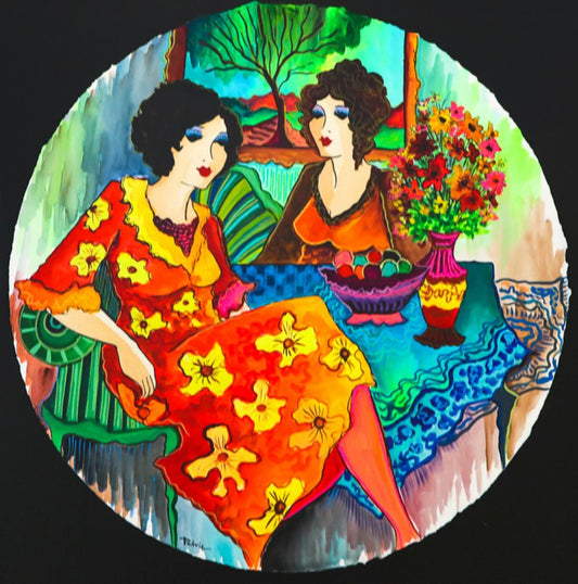 Patricia Govezensky- Original Watercolor "Laura and Gabriela"