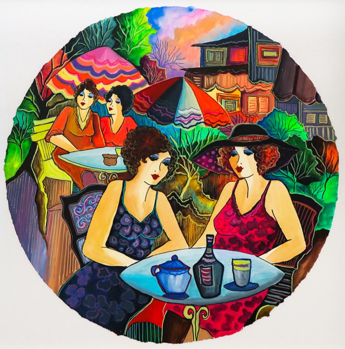 Patricia Govezensky- Original Watercolor "Lunch in the City"