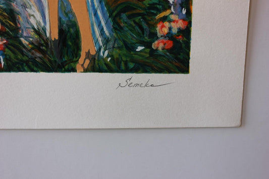 Igor Semeko- Original Serigraph on Paper "Sisters"