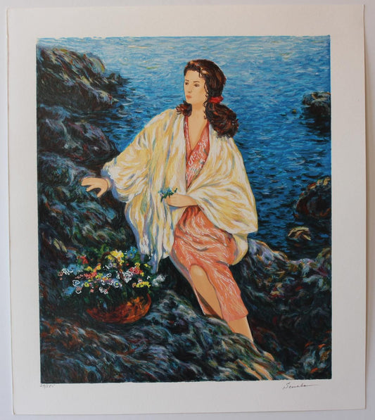 Igor Semeko- Original Serigraph on Paper "Beauty by the Seaside"