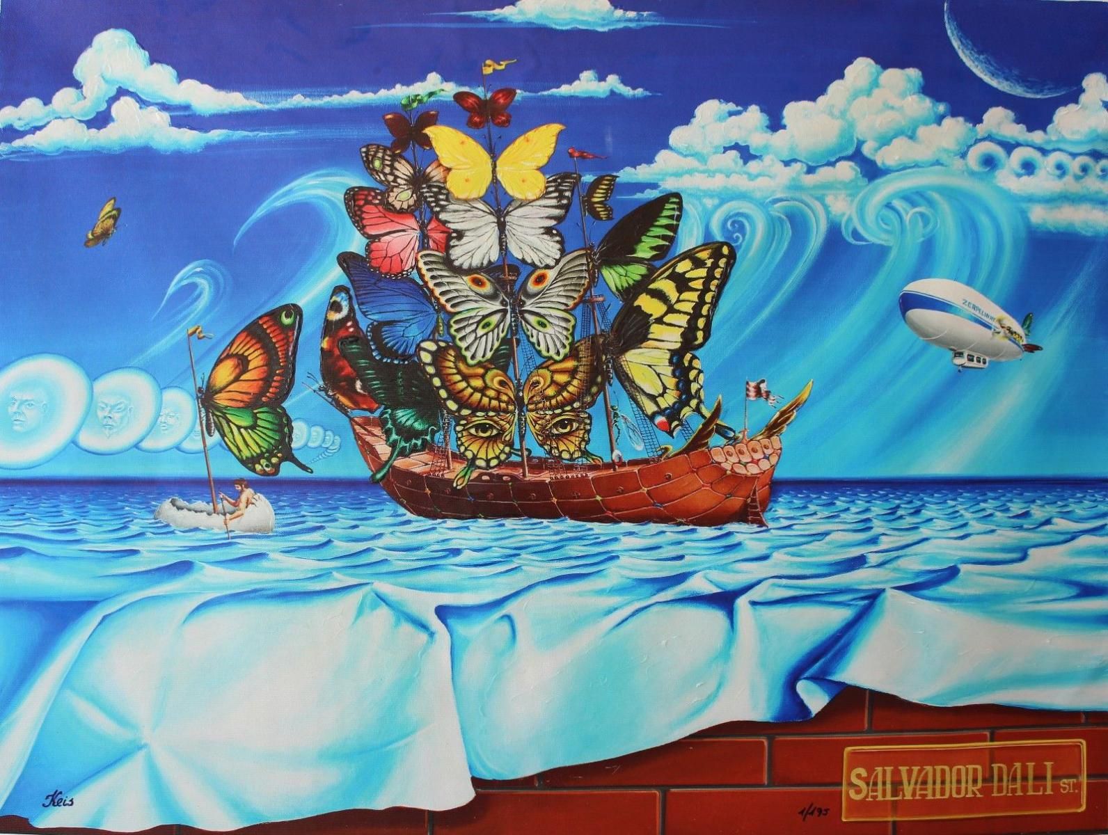 Anatoliy Keis- Original Giclee on Canvas "Salvador Dali Street"