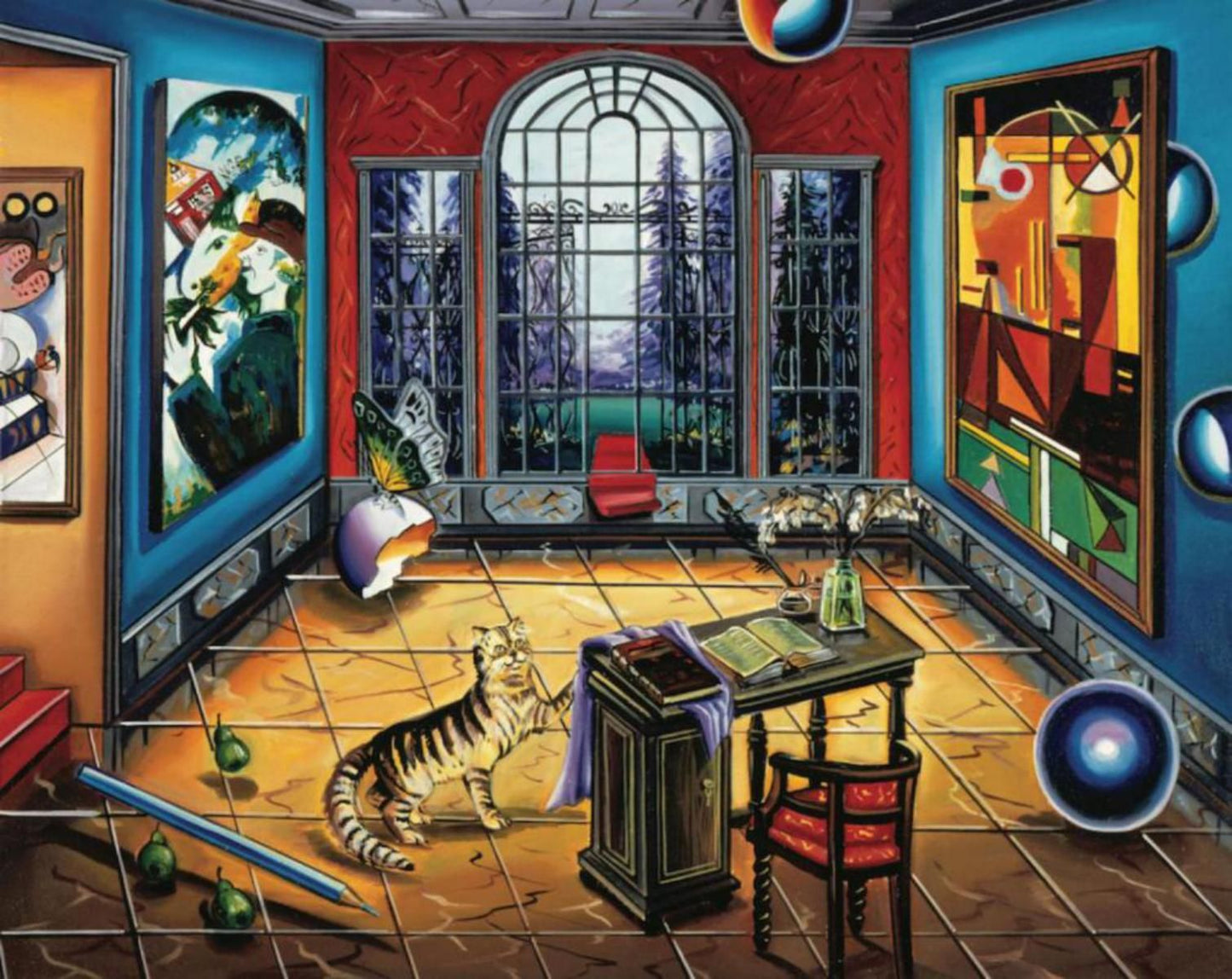 Alexander Astahov- Original Giclee on Canvas "Writing to Chagall"