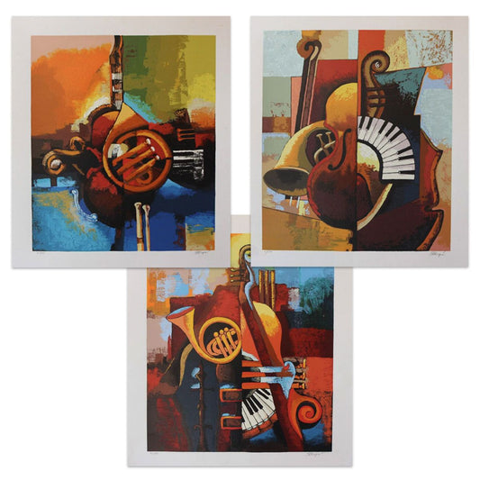 Igor Kovalev- Set of 3 Serigraph on Paper "Symphony II, Symphony III, Symphony IV"