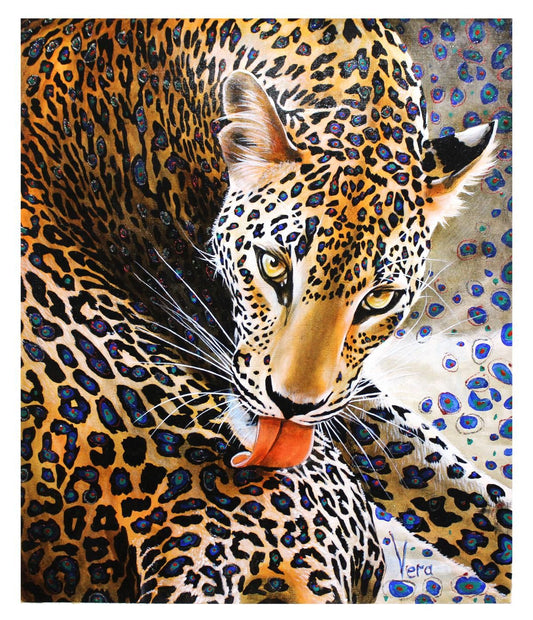 Vera V. Goncharenko- Original Giclee on Canvas "Licking"