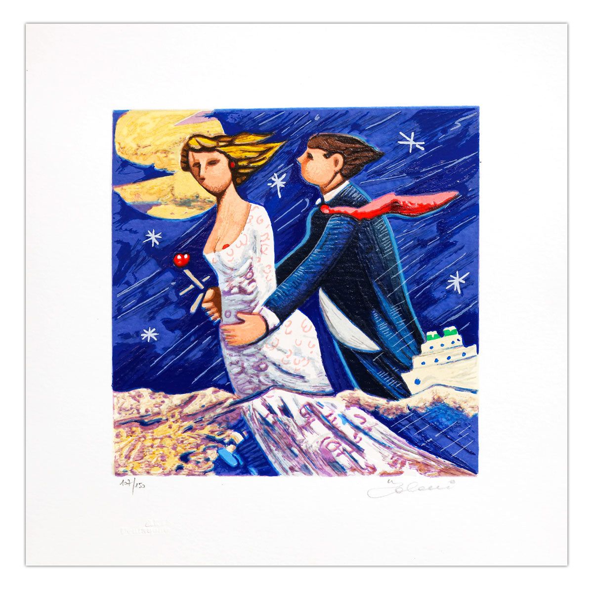 Giampaolo Talani- SIlkscreen on Paper "Sposi Marini"