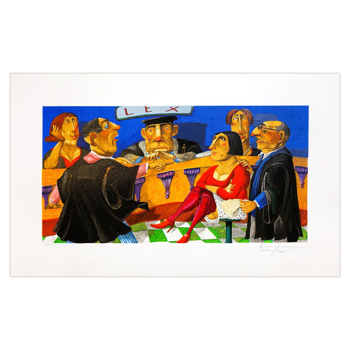 Pino Porcopio- SIlkscreen on Paper "Presunta Colpevole"
