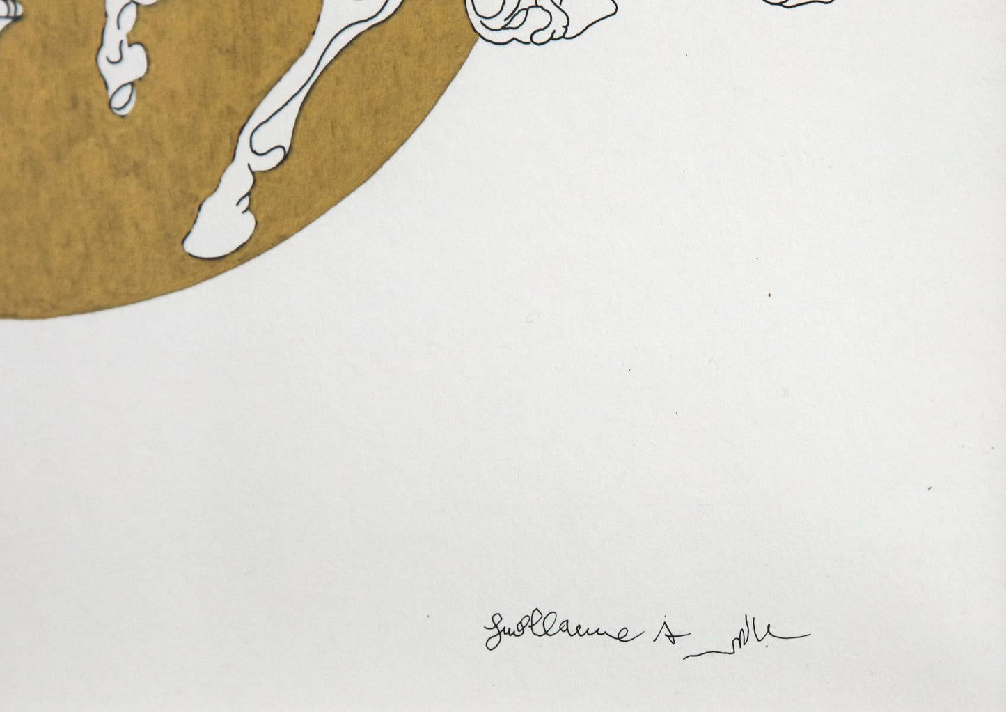 Guillaume Azoulay- Original pen and ink with hand laid gold leaf "Sketch CD"