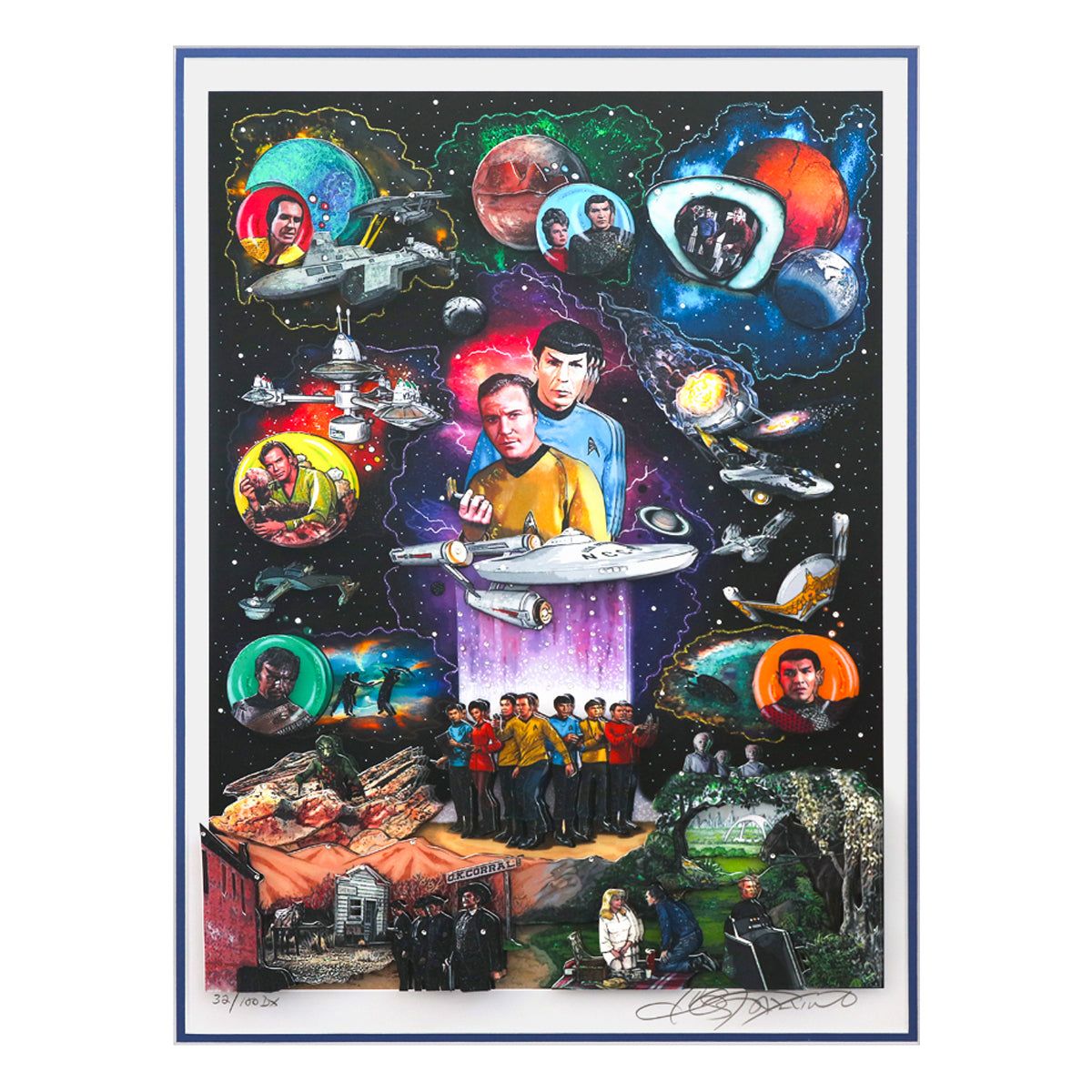 Charles Fazzino- 3D Construction Silkscreen giclee on paper "STAR TREK: THE BEGINNING"