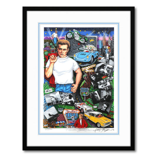 Charles Fazzino- 3D Construction Silkscreen Serigraph "Forever James Dean"