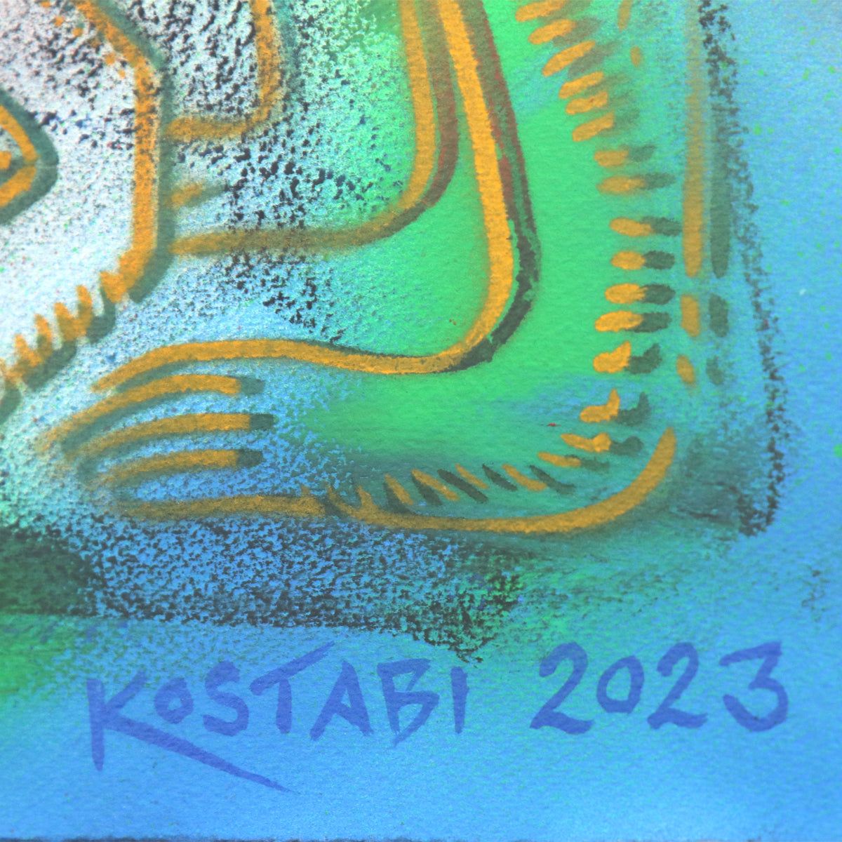 Mark Kostabi- Original Mixed Media on Paper "The Dance Of Tranquility"