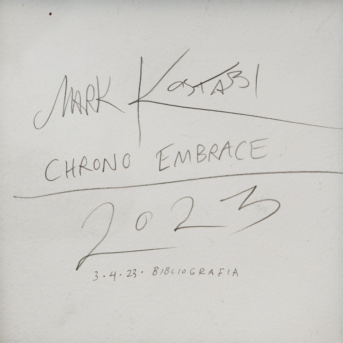 Mark Kostabi- Original Mixed Media on Paper "Chrono Embrace"