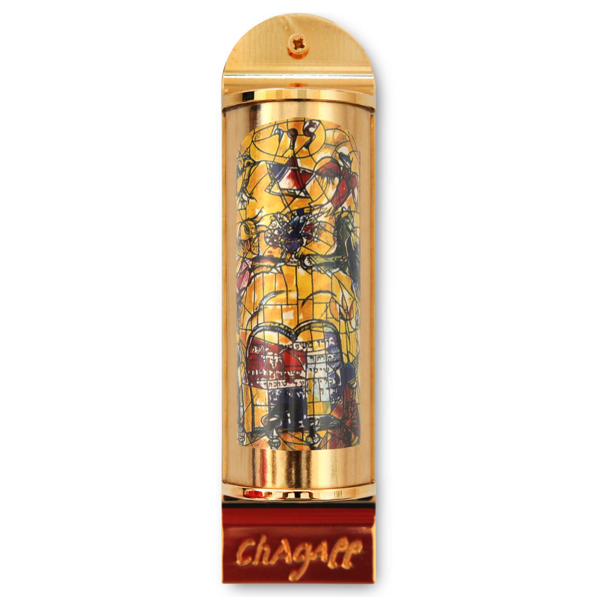 Marc Chagall- Mezuzah/ Silkscreen on 24K gold plated bronze "Levi"
