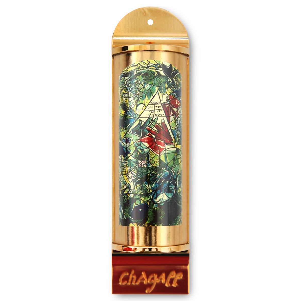 Marc Chagall- Mezuzah/ Silkscreen on 24K gold plated bronze "Issachar"