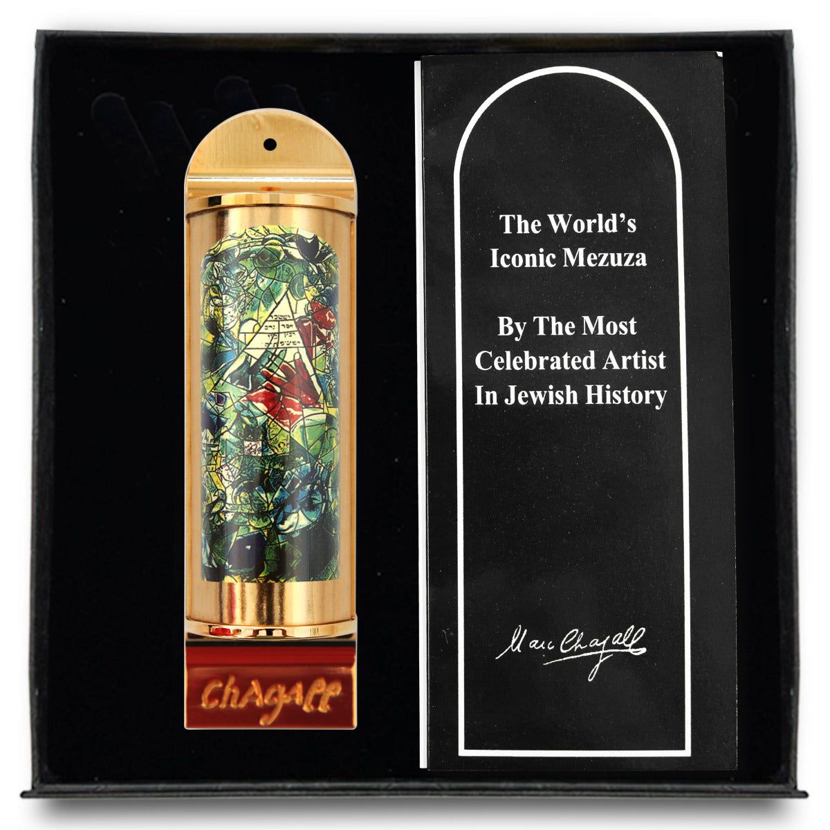 Marc Chagall- Mezuzah/ Silkscreen on 24K gold plated bronze "Issachar"