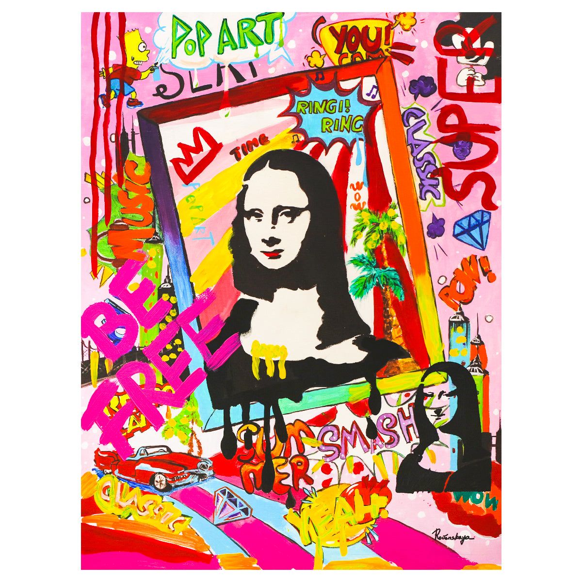 Nastya Rovenskaya- Mixed Media "Mona Lisa"
