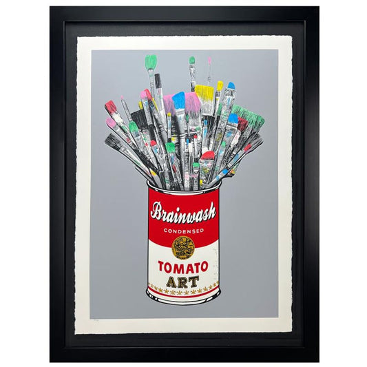 Mr. Brainwash- Unique and Hand-Finished Silk Screen "Tomato Pop (Grey)"