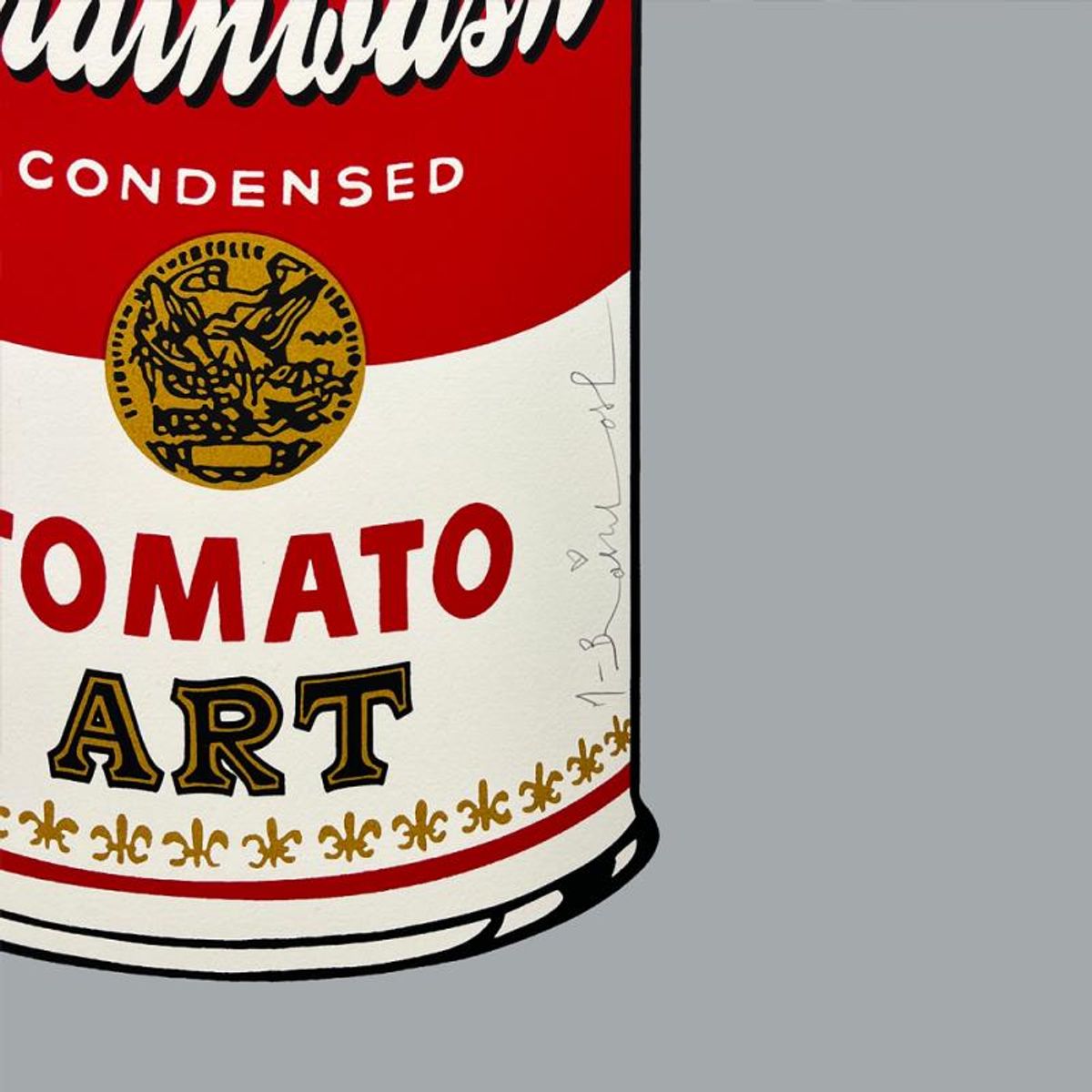 Mr. Brainwash- Unique and Hand-Finished Silk Screen "Tomato Pop (Grey)"