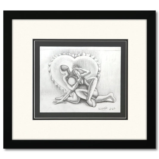 Mark Kostabi- Original Drawing on Paper "Squeeze Play"