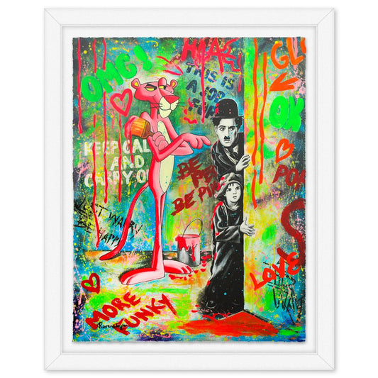 Nastya Rovenskaya- Original Mixed Media on Deckle Edge Paper "Caught Trying to Sneak In"